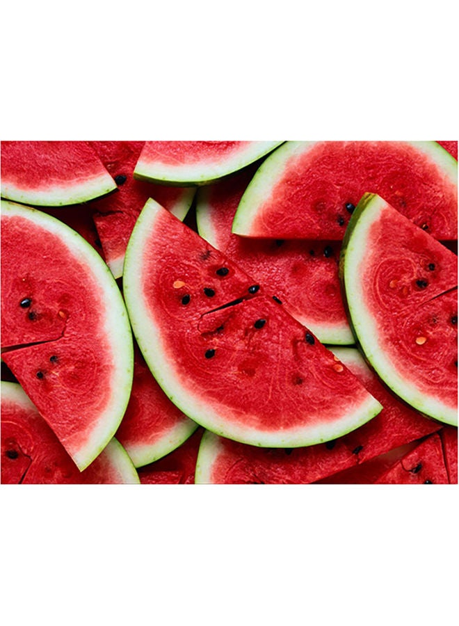 Fast Print Watermelon Themed Wall Sticker Red/Green/Black 140x105cm