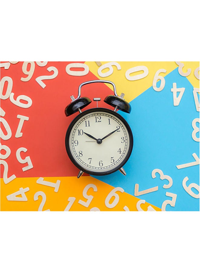 Fast Print Alarm Clock Themed Wall Sticker Red/White/Blue 140x105cm