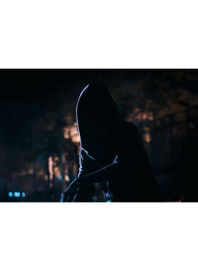 Fast Print Silhouette Themed Self Adhesive Wall Sticker Black/Beige 140x105cm