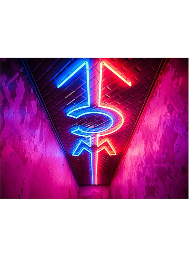 Fast Print Neon Themed Self Adhesive Wall Sticker Pink/Purple/Blue 140x105cm