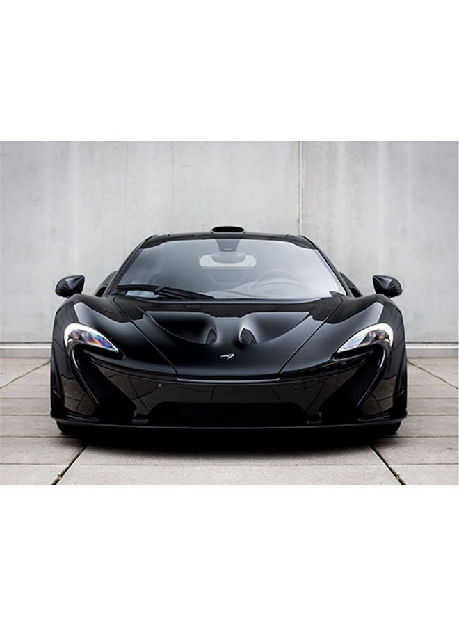 فاست برينت ملصق جداري ذاتي اللصق بتصميم سيارة رياضية رمادي/أسود 140x105سم