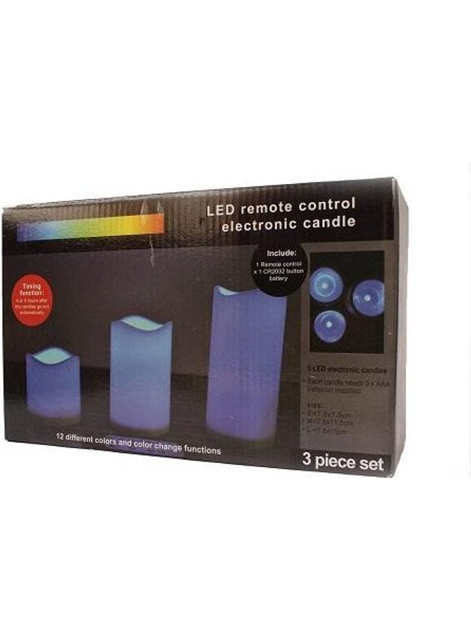 Generic - 3-Piece LED Candle With Remote Control Set Multicolor 0cm - Image 1