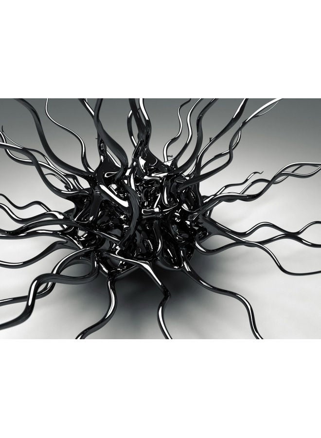 فاست برينت ملصق جداري ذاتي اللصق بطبعة شكل ثلاثي الأبعاد أسود/ رمادي 140x105سم