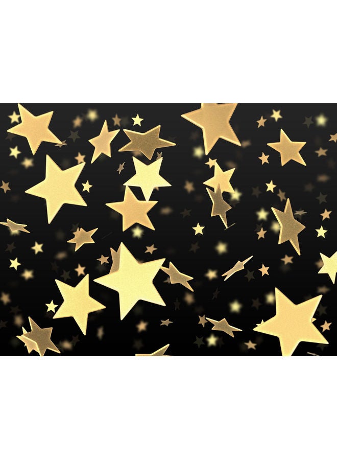 Fast Print Star Printed Self Adhesive Wall Sticker Black/Gold 140x105cm