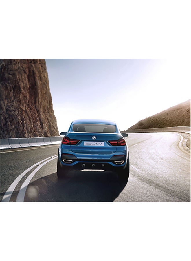 Bmw Themed Self Adhesive Wall Sticker Grey/Blue/Black 140x105cm