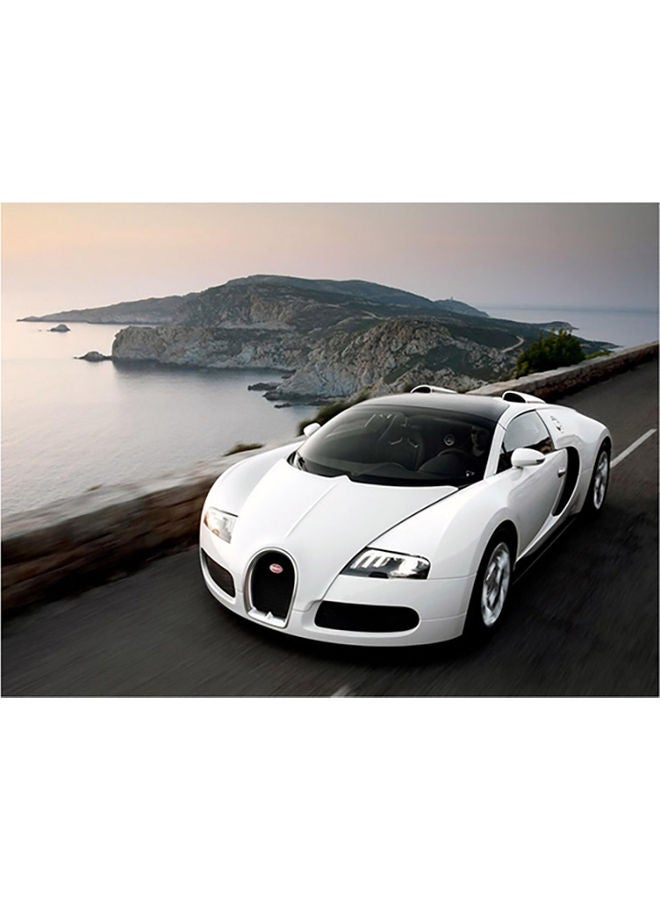 Fast Print Bugatti Themed Wall Sticker White/Black/Blue 140x105cm
