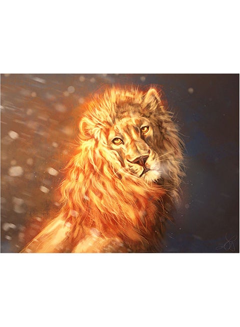ملصق جداري على شكل أسد ذهبي/ أسود 140x105سم