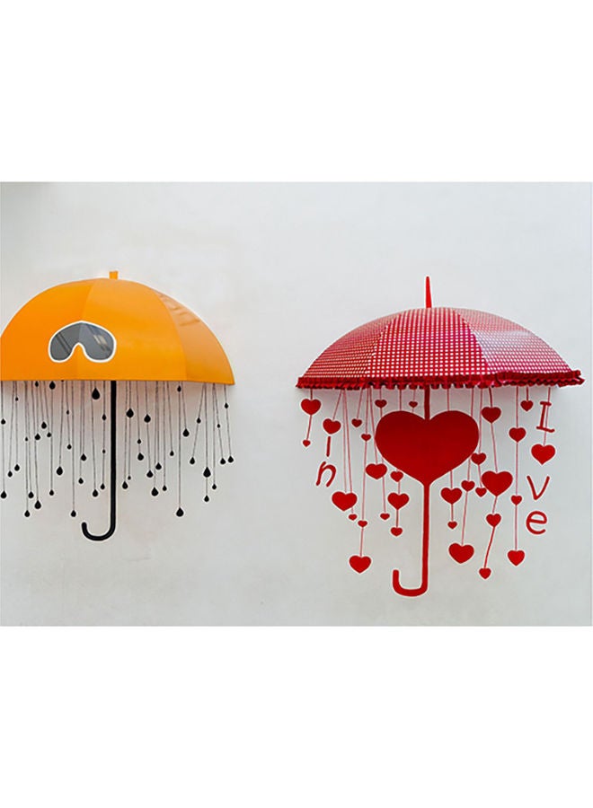 Fast Print Umbrellas Themed Self Adhesive Wall Sticker Multicolour 140x105cm
