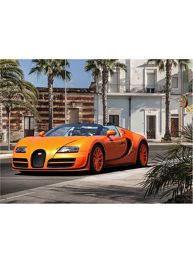 Bugatti Themed Self Adhesive Wall Sticker Orange/White/Beige 140x105cm