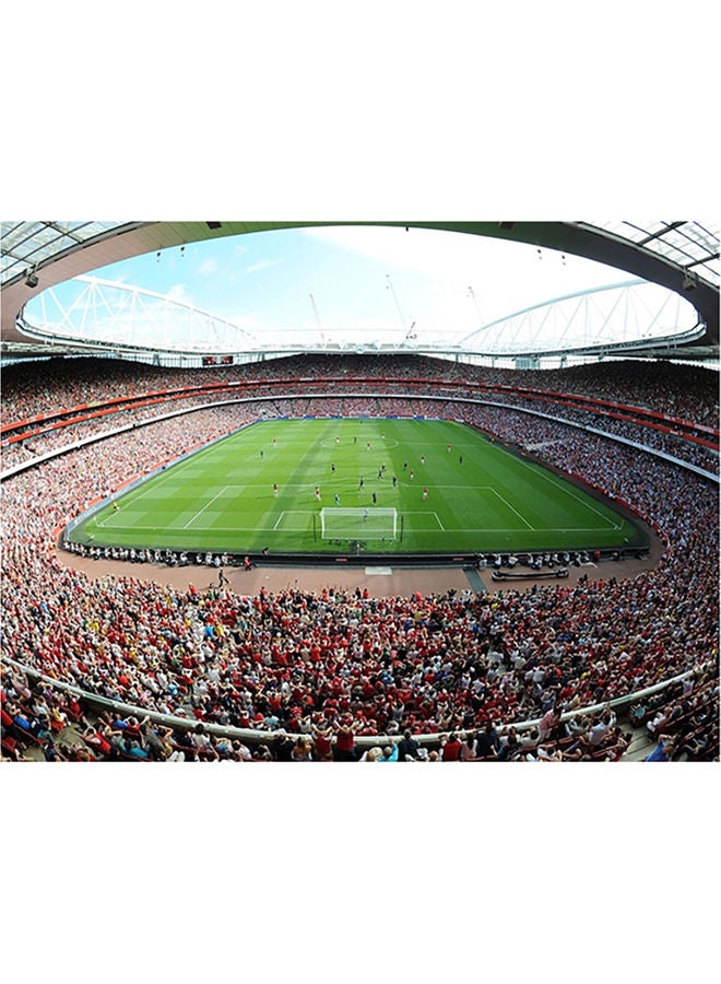 فاست برينت ملصق جداري ذاتي اللصق بتصميم ستاد الإمارات أخضر/بيج/أزرق 140x105سم