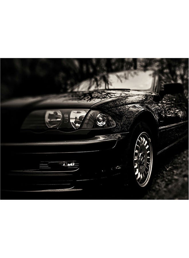 ملصق جداري ذاتي اللصق شكل سيارة أسود/ رمادي 140x105سم