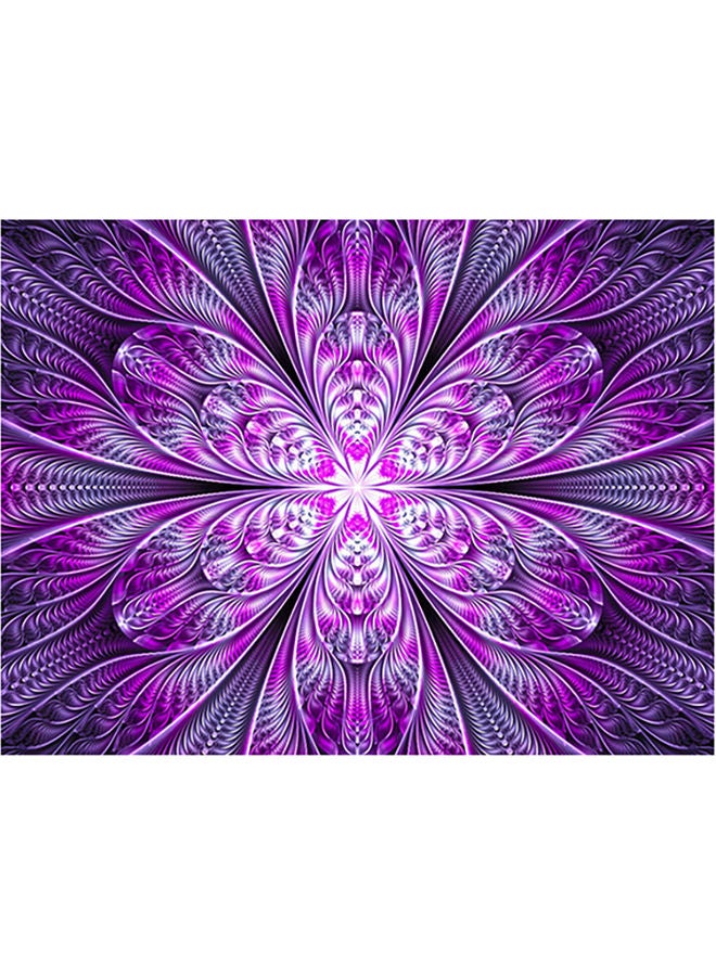 Fast Print Fractal Themed Self Adhesive Wall Sticker Purple/White 140x105cm