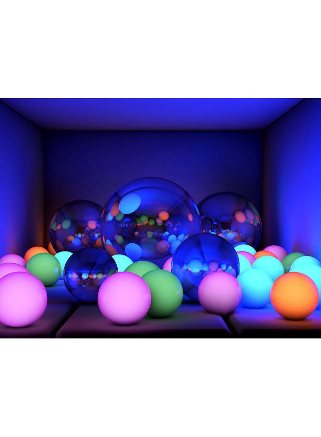 Fast Print Balls Themed Self Adhesive Wall Sticker Blue/Green/Purple 140x105cm
