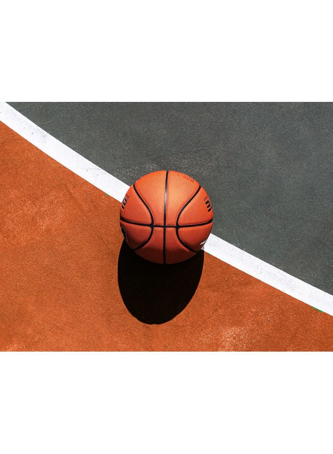 Fast Print - Basketball Themed Self Adhesive Wall Sticker Brown/Grey/White 140x105cm - Image 1