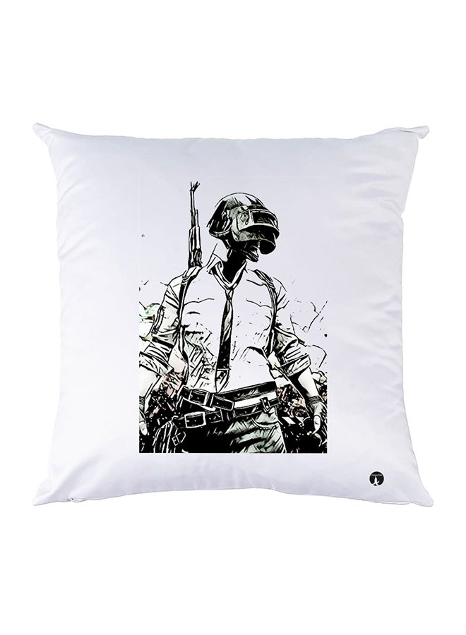 BP Printed Pillow White 30x30cm