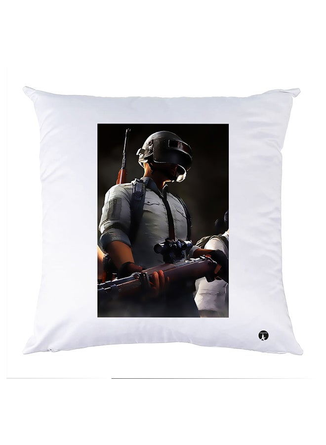 بي بي وسادة نوم مزينة بطبعات أبيض