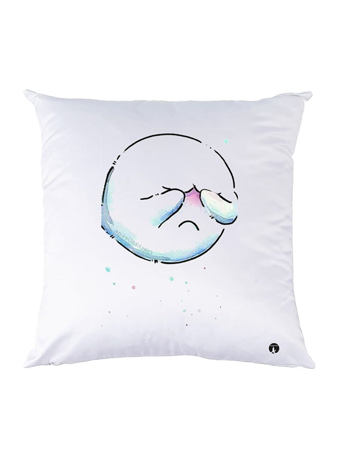 بي بي وسادة نوم مزينة بطبعات أبيض 30x30سم