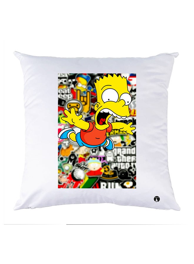 BP Printed Pillow White 30x30cm