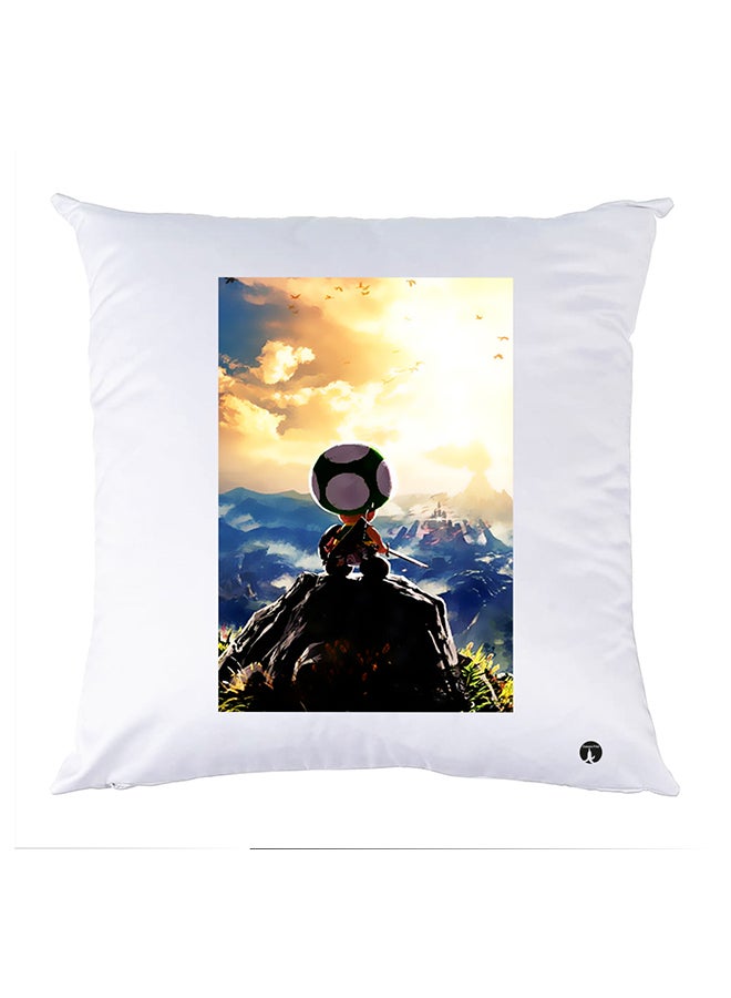 بي بي وسادة نوم مزينة بطبعات أبيض 30x30سم