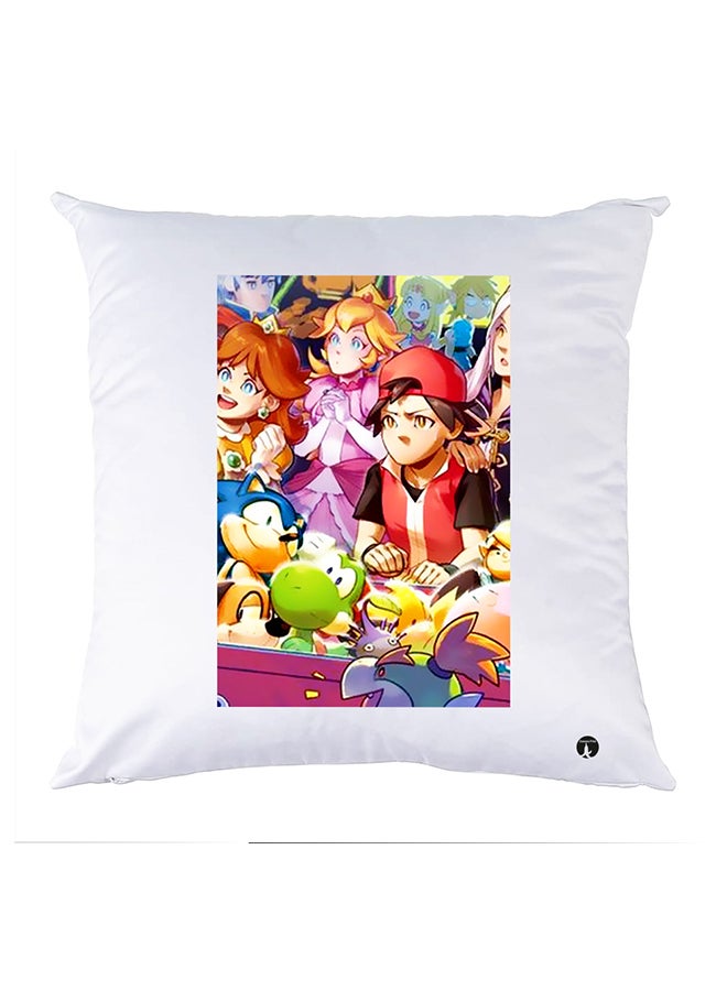 بي بي وسادة نوم مزينة بطبعات أبيض 30x30سم