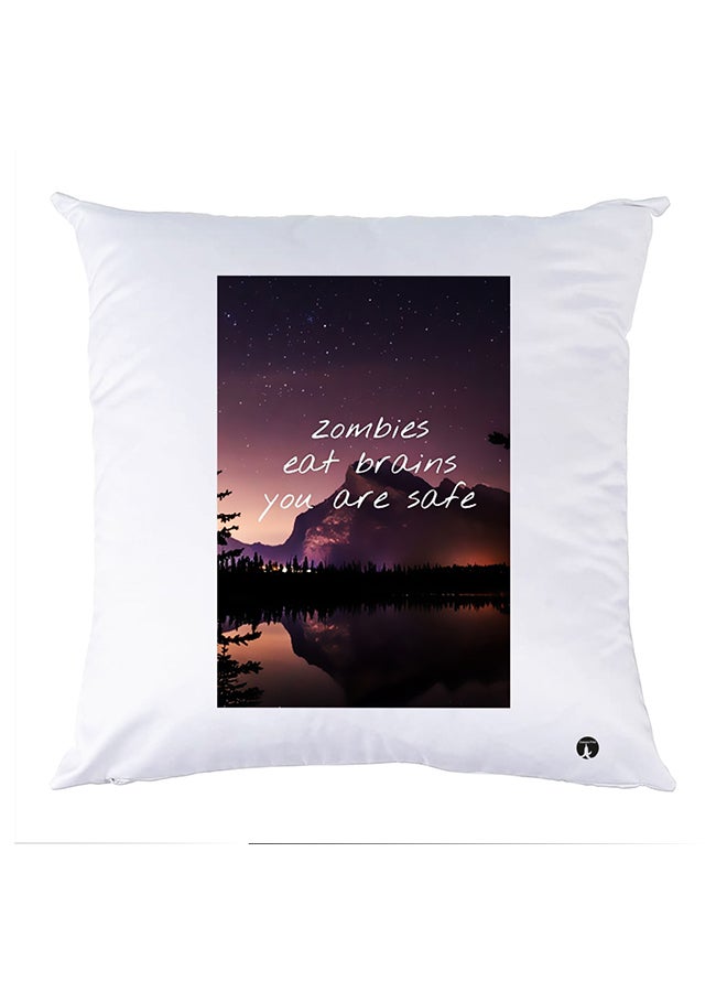 بي بي وسادة نوم مزينة بطبعات أبيض 30x30سم