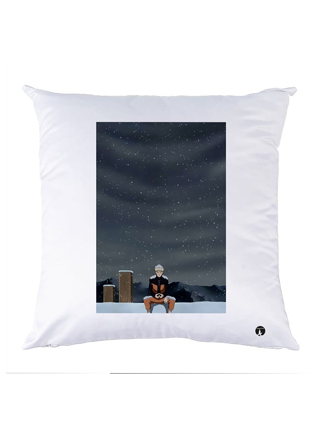 بي بي وسادة نوم مزينة بطبعات أبيض