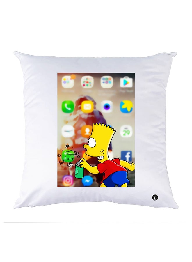 بي بي وسادة نوم مزينة بطبعات أبيض 30x30سم