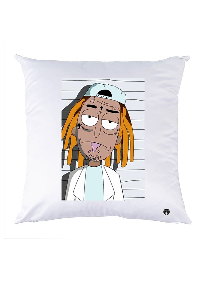 بي بي وسادة نوم مزينة بطبعات أبيض 30x30سم