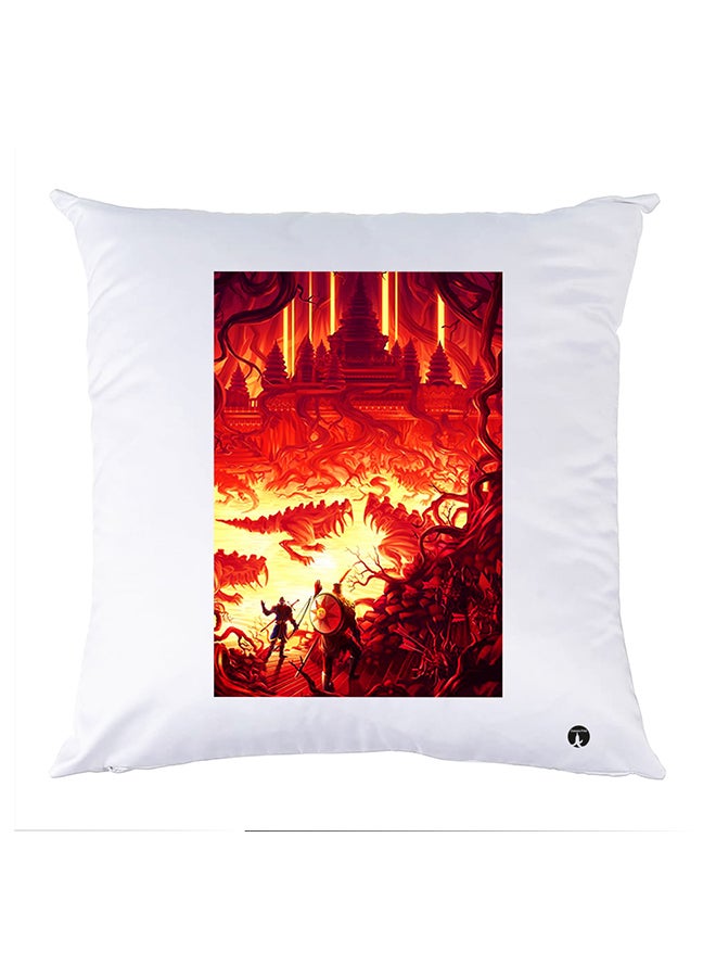 BP Printed Pillow White 30x30cm