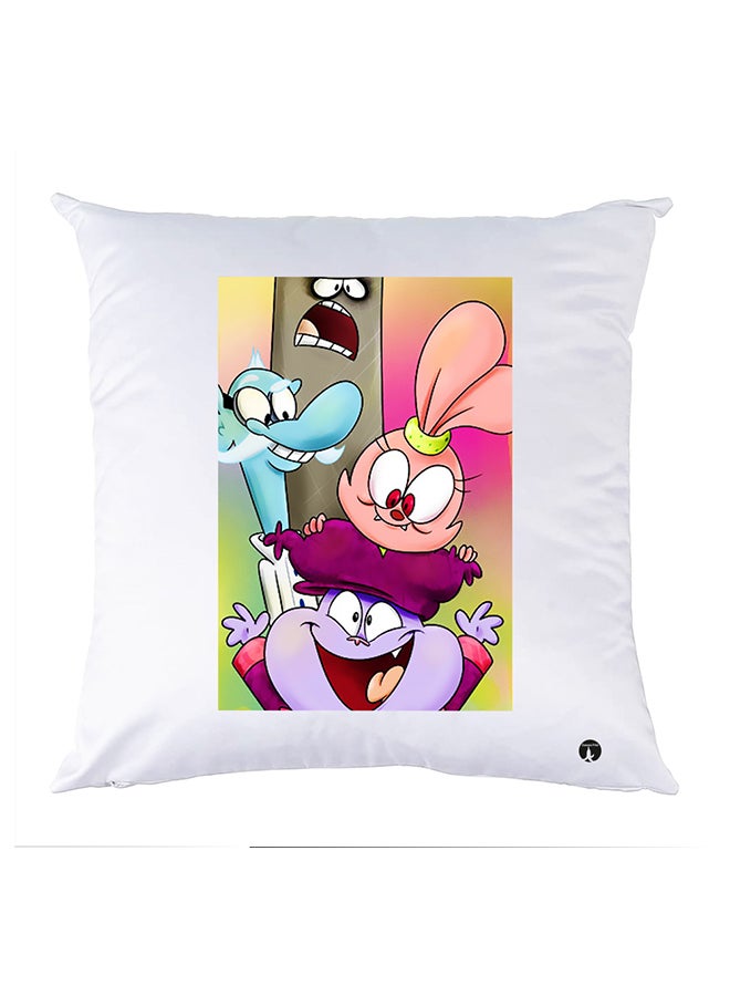 بي بي وسادة نوم مزينة بطبعات أبيض 30x30سم