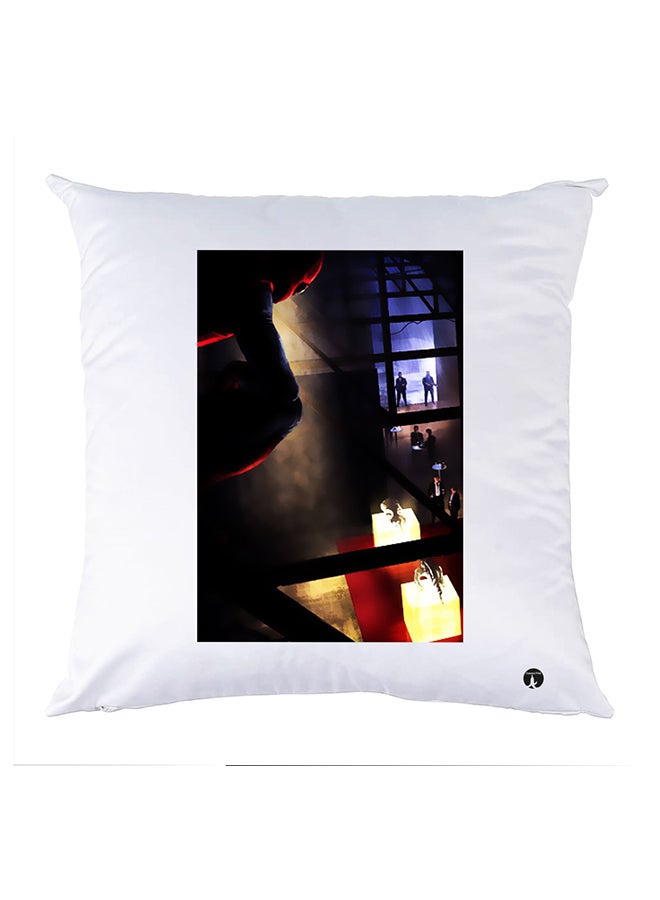 بي بي وسادة نوم مزينة بطبعات أبيض 30x30سم