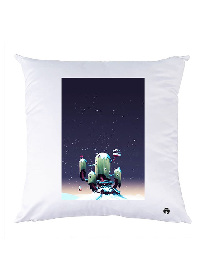 BP Printed Pillow White 30x30cm