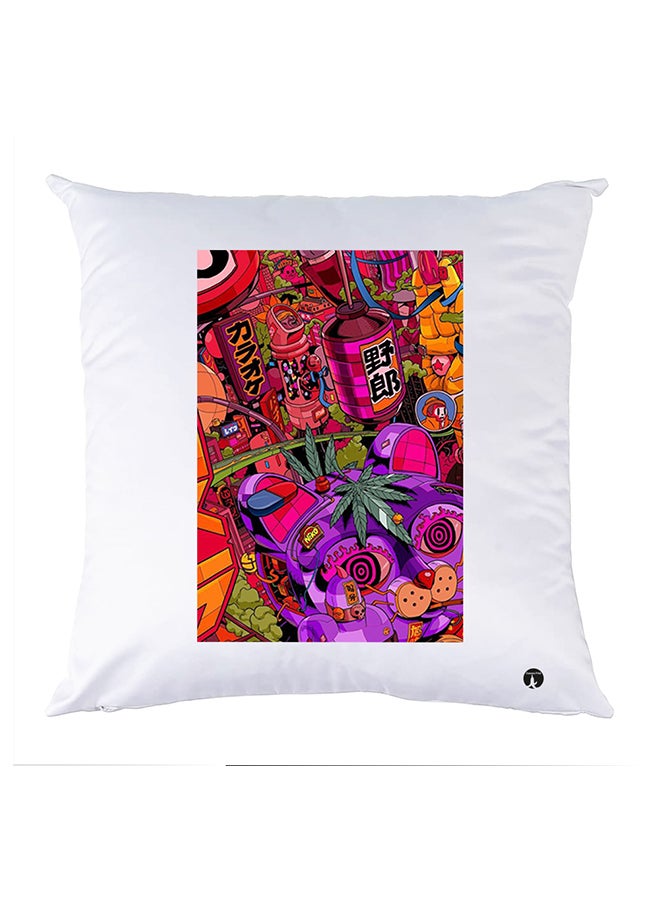 BP Printed Pillow White 30x30cm