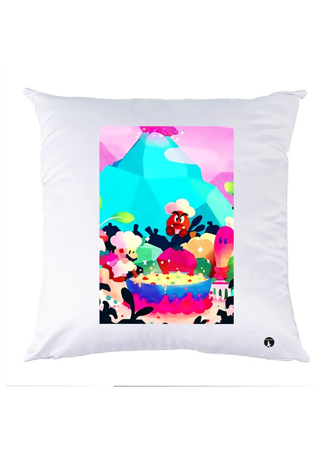 بي بي وسادة نوم مزينة بطبعات أبيض 30x30سم