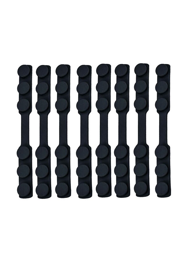 8-Piece Adjustable Anti-Slip Mask Strap Extension Ear Hook Set Black - Image 1