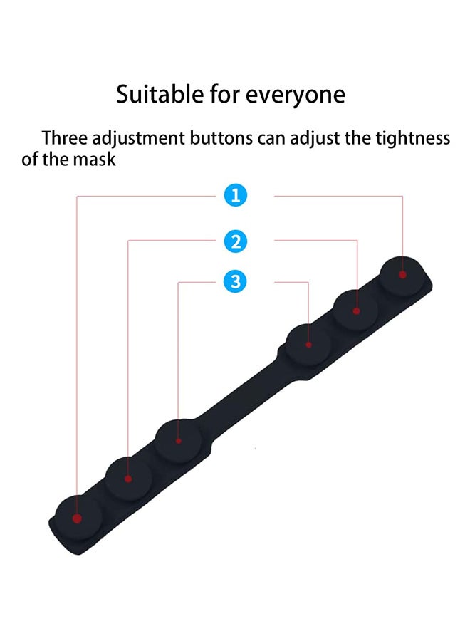 6-Piece Adjustable Anti-Slip Mask Strap Extension Ear Hook Set Black - Image 4