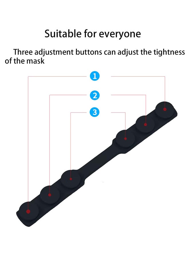 8-Piece Adjustable Anti-Slip Mask Strap Extension Ear Hook Set Black - Image 4