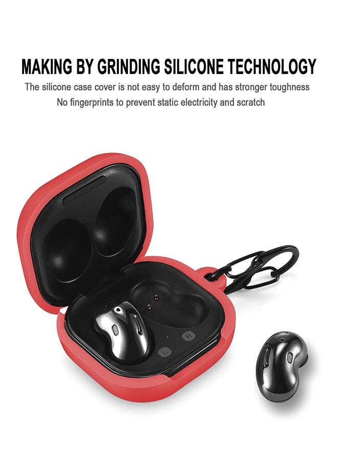 Generic - Shockproof Protective Case Cover With Carabiner For Samsung Galaxy Buds Live Red - Image 1