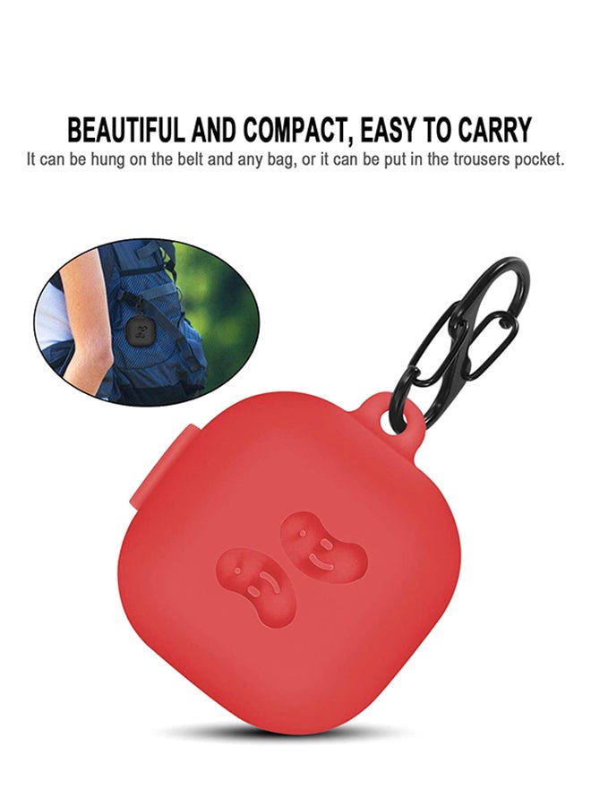 Generic - Shockproof Protective Case Cover With Carabiner For Samsung Galaxy Buds Live Red - Image 1