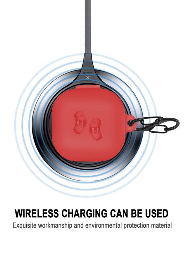 Generic - Shockproof Protective Case Cover With Carabiner For Samsung Galaxy Buds Live Red - Image 1