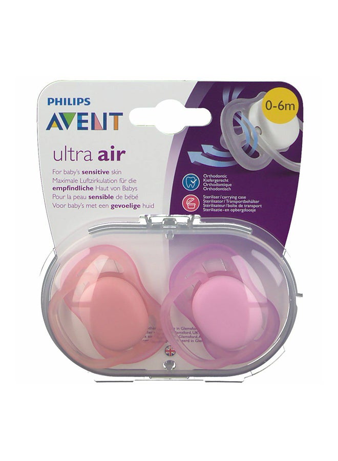 PHILIPS AVENT 2-Piece Ultra Air Mix Soft Pacifier Set Pink  - Image 1