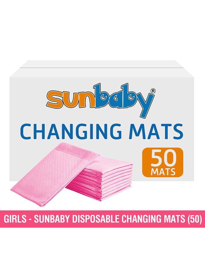 صن بيبي طقم تغيير الحفاضات للاستخدام مرة واحدة مُكون من 50 قطعة بساط - Image 4