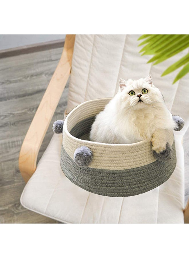 Cat Bed Basket Nest Grey/White 40centimeter - Image 3