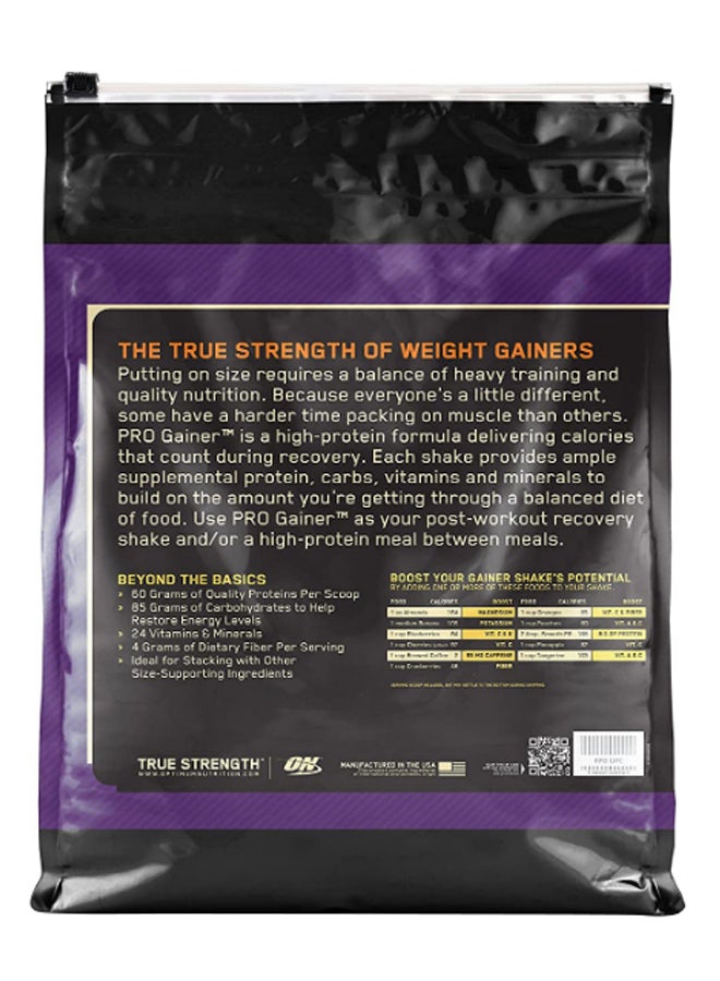 Optimum Nutrition Pro Gainer Protein - Vanilla Custard - 4.62 Kg - Image 2