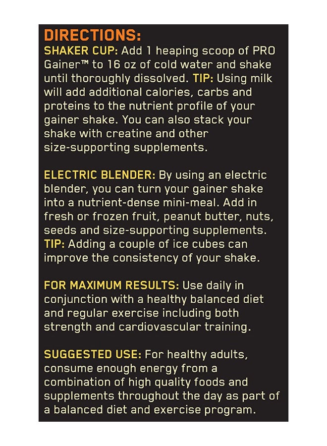 Optimum Nutrition Pro Gainer Protein - Vanilla Custard - 4.62 Kg - Image 4