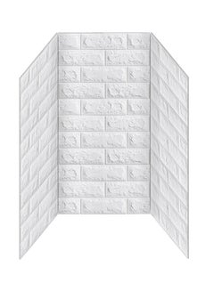 ماركة غير محددة طقم ملصقات جدارية بتصميم طوب ثلاثي الأبعاد مكون من 5 قطع أبيض 70x77x0.3سم  - Image 2