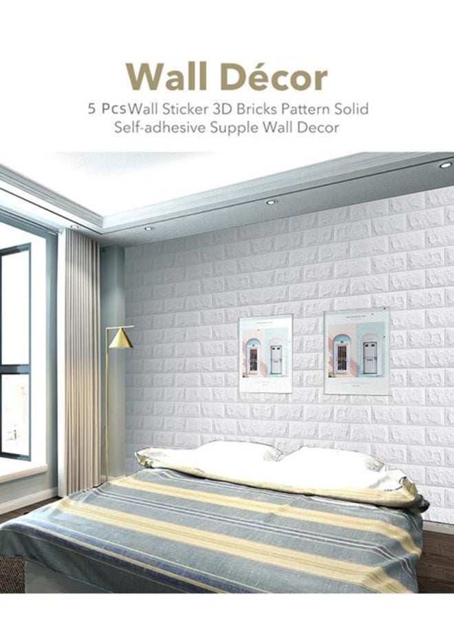 5-Piece Wall Sticker Set White 70x77x0.5cm - Image 3