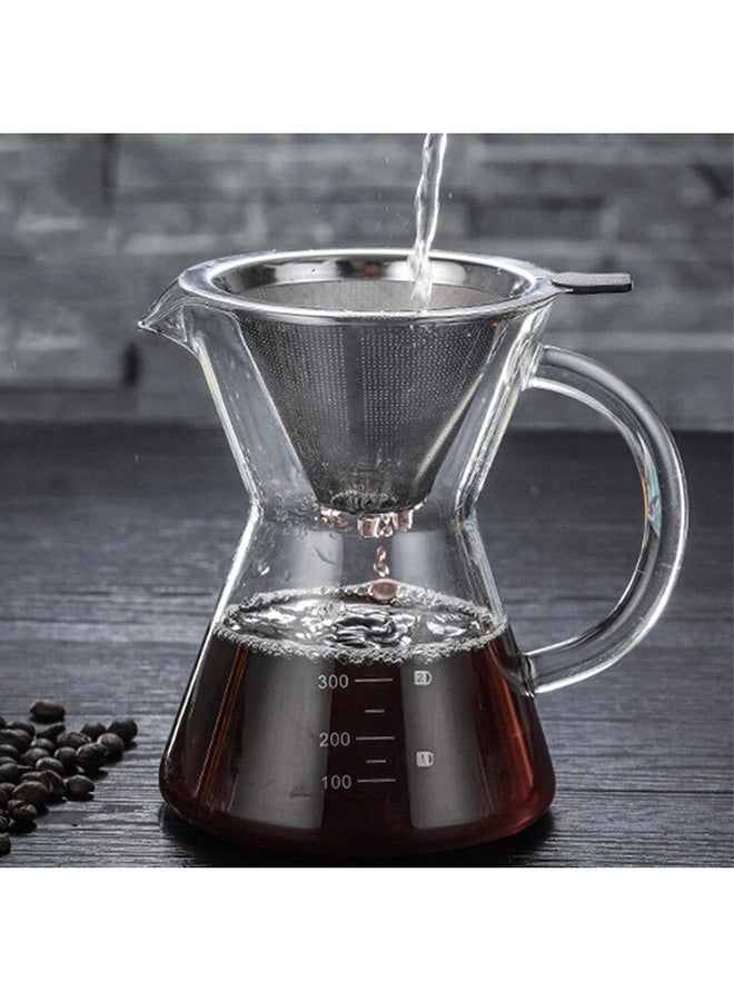 kisshome - Pour Over Glass Coffee Maker G-63 Silver - Image 1
