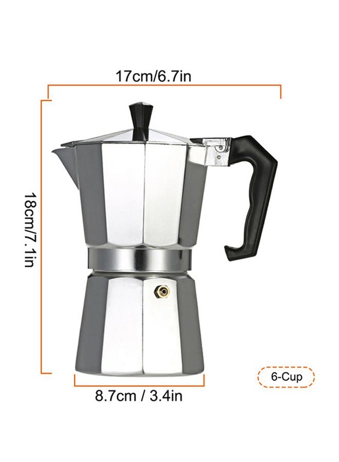 Aluminium Espresso Percolator Coffee Maker Silver/Black - Image 5