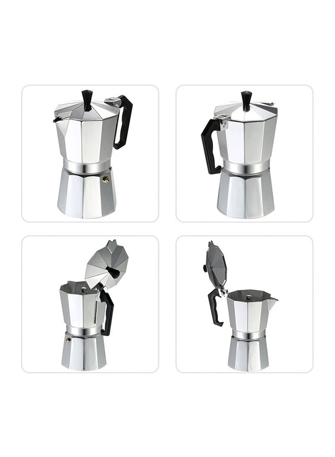 Aluminium Espresso Percolator Coffee Maker Silver/Black - Image 2